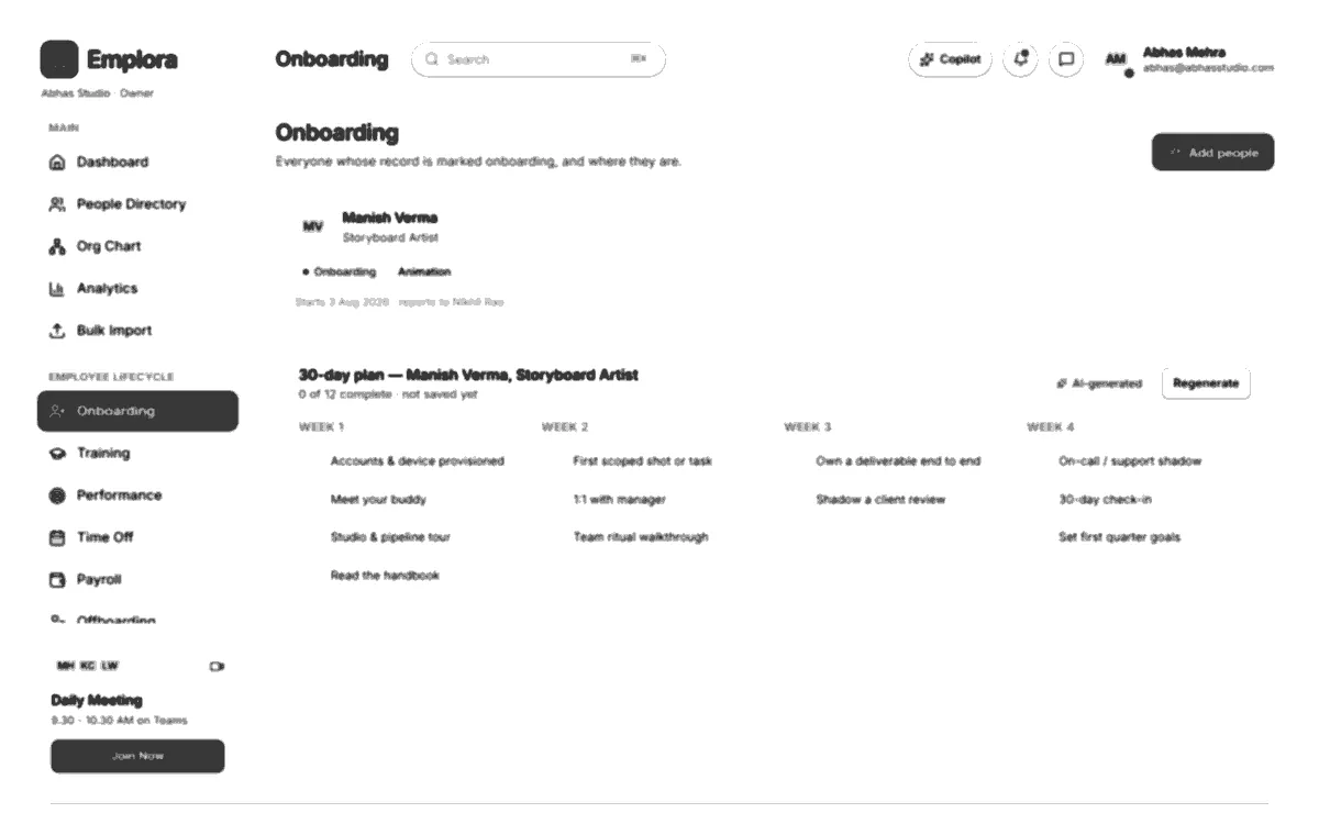 Low-fidelity structure study: onboarding