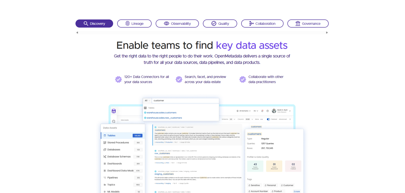 OpenMetadata Website — Screen 3