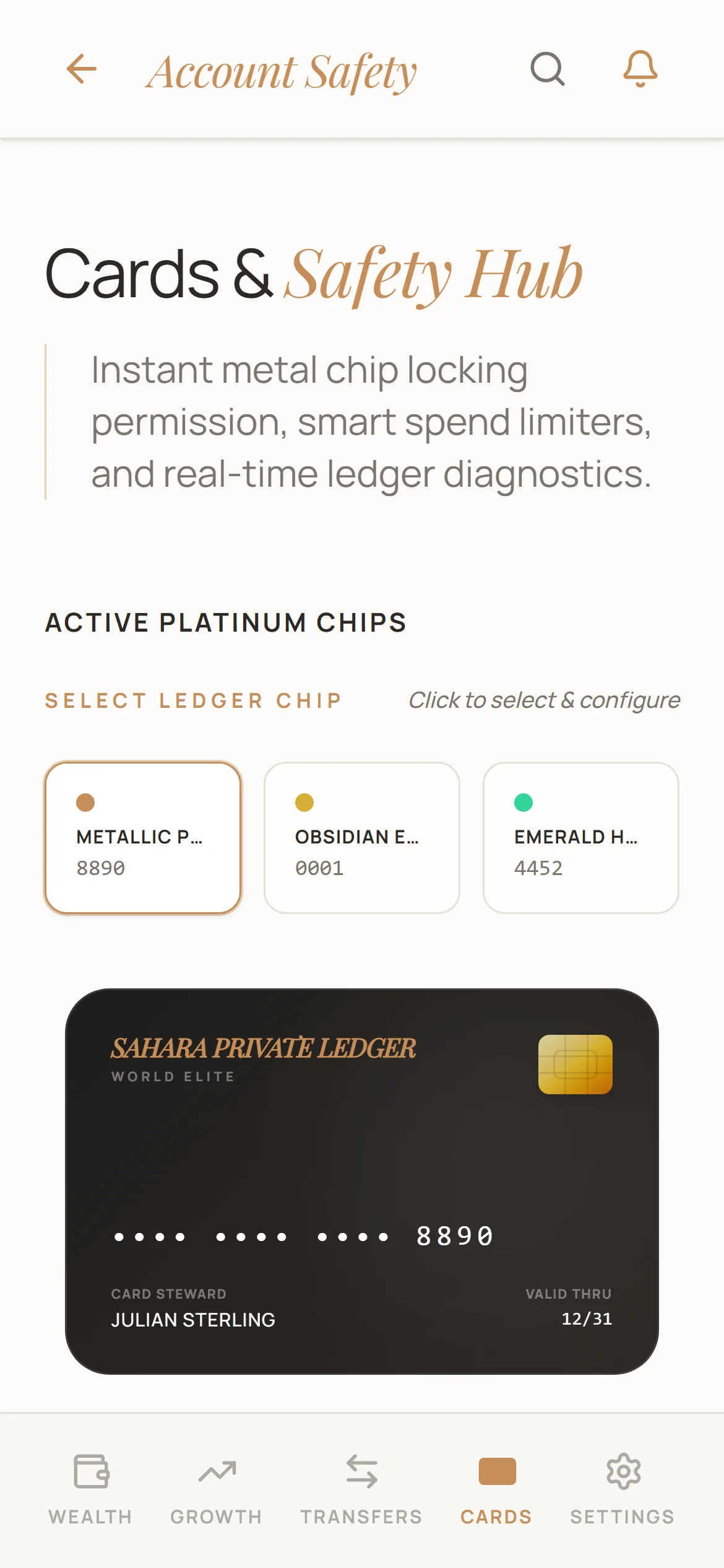 Sahara Financial Ledger · interface