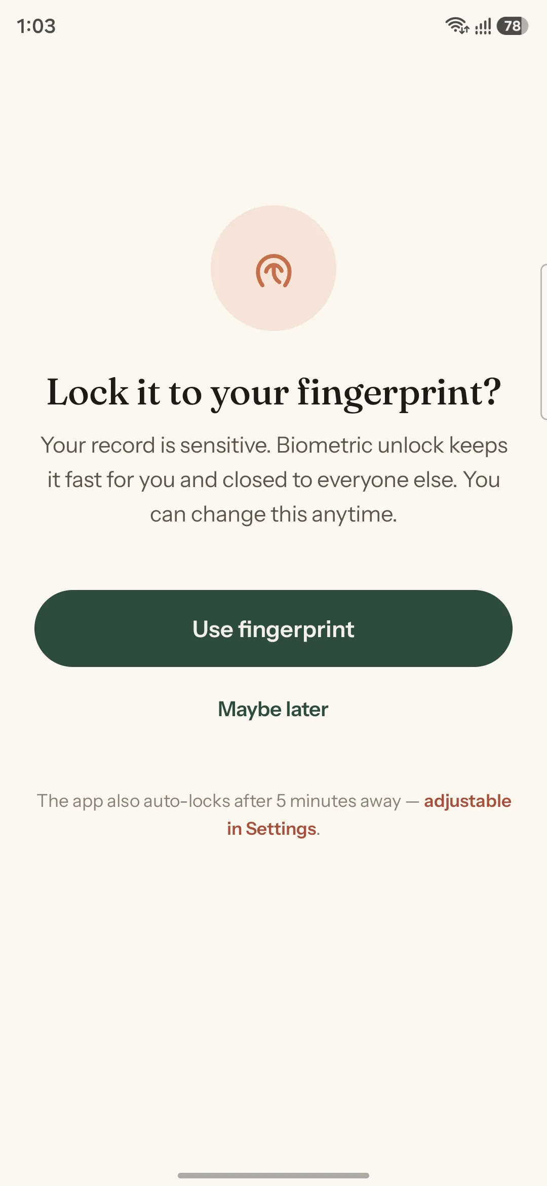 Biometric opt-in