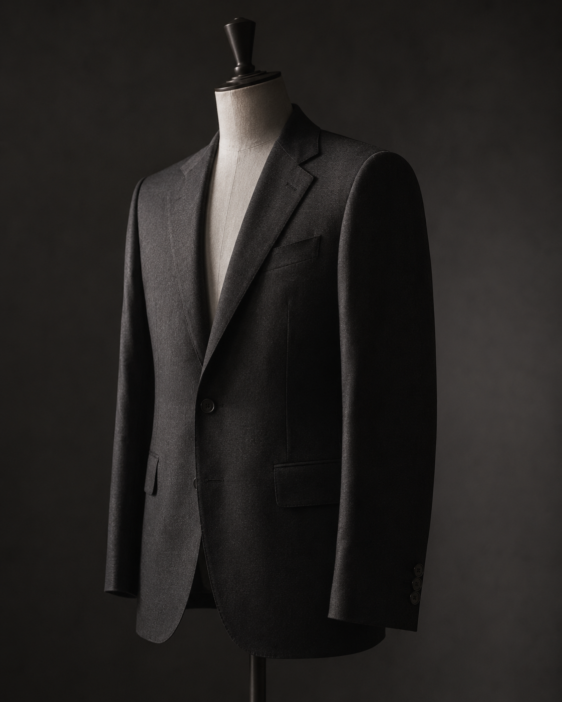 Charcoal wool-mohair tailored jacket