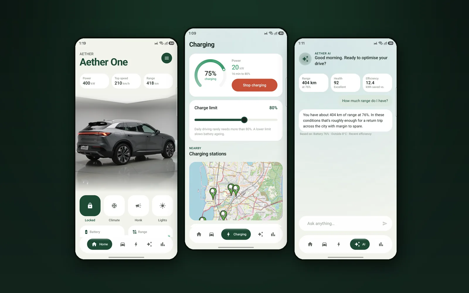 AETHER EV: intelligent companion app for a software-defined electric vehicle