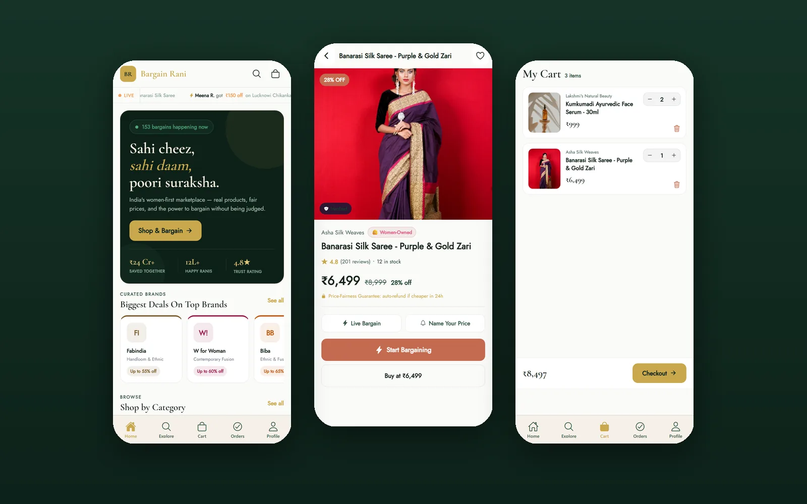 Bargain Rani mobile app: Expo and React Native marketplace